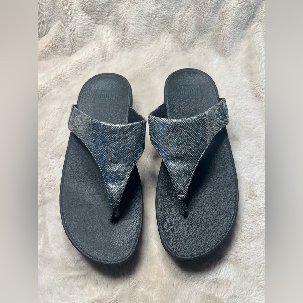 Womens Fit Flop Sandals Size 7 Black and Silver